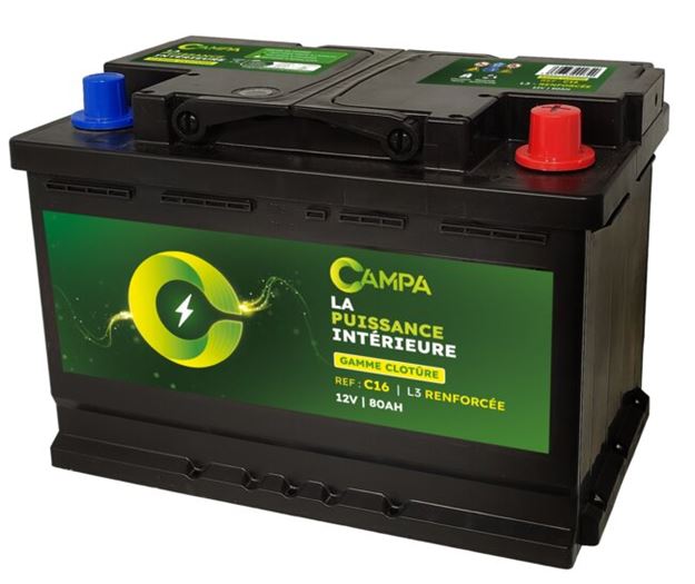 Image sur BATTERIE CAMPA CLOTURE C16 L3 80AH +D RENFORCEE